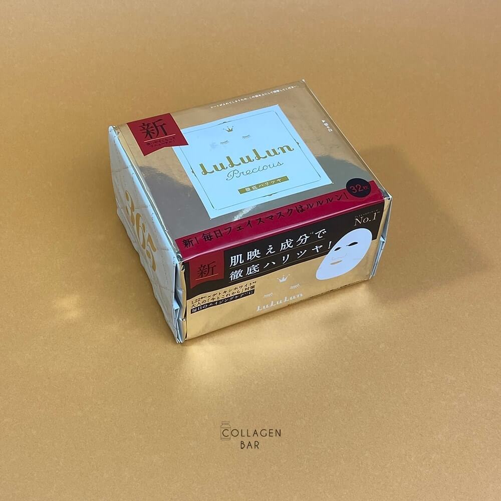 Маска LuLuLun Precious WHITE на світло-жовтому тлі